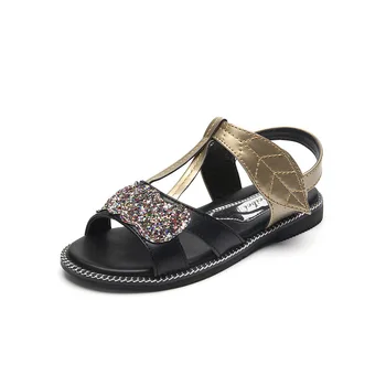 

Girls Sandals 2018 Summer New Baby Open Toe Beach Shoes Soft-Soled Flat Sandals For Kids Children's Princess Shoes KS421