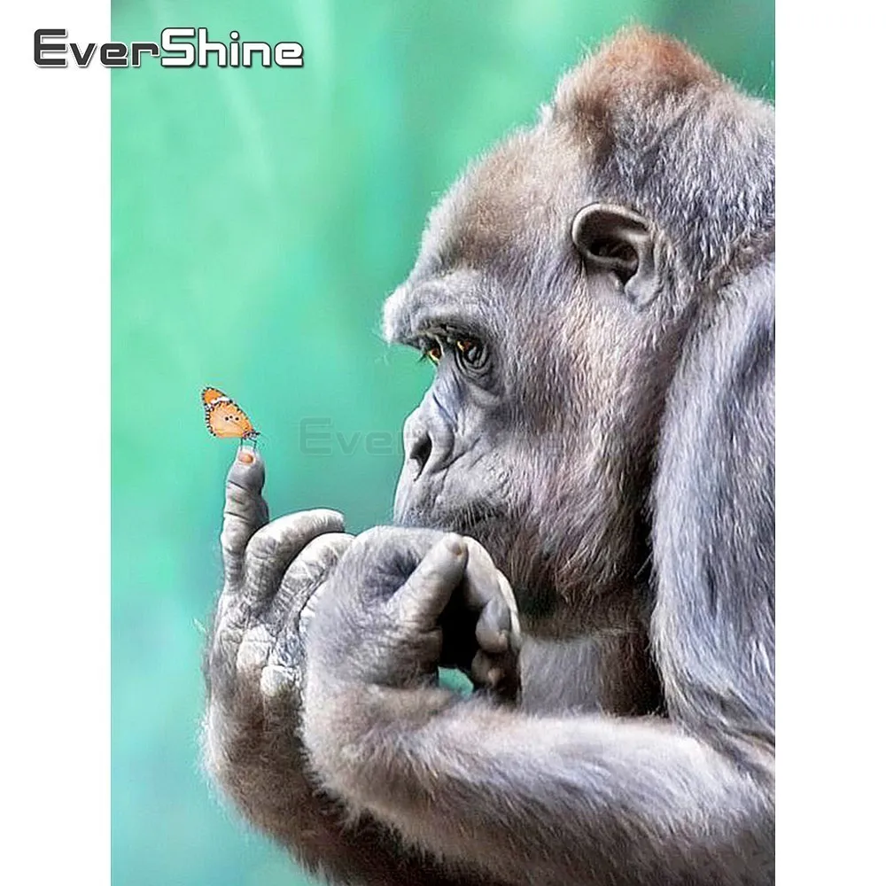 

EverShine Diamond Painting Animals Picture Of Rhinestones Diamond Mosaic Orangutan Cross Stitch Diamond Embroidery Sale Hobby