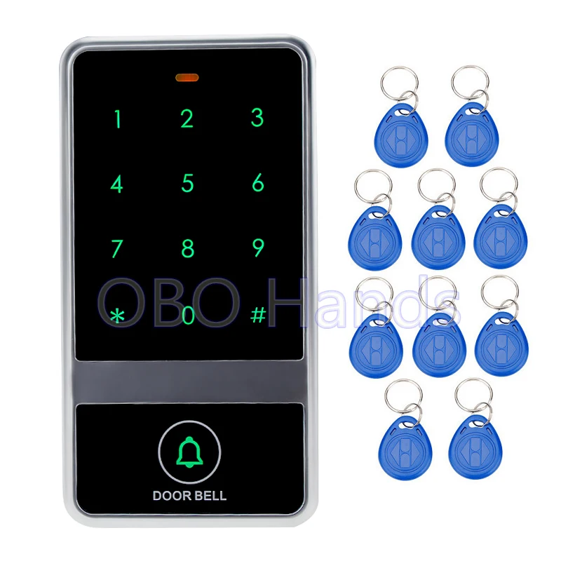 Новое поступление RFID металлическая сенсорная клавиатура цифровой дверной замок для системы контроля доступа к двери C60 модель+ 10 карт для ключей Поддержка 8000 пользователей