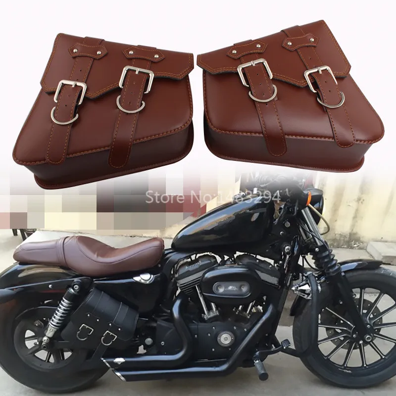 Motor Brown PU Saddle Swingarm Side Bag for Harley XL Sportster Triumph Bobber Motor Brown PU Saddle Swingarm Side Bag for Harley XL Sportster Triumph Bobber