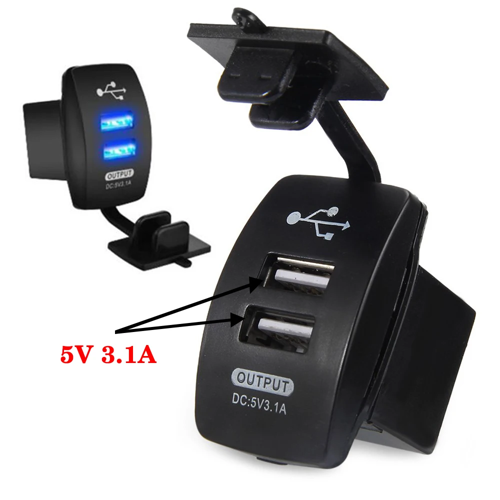 Buy Motorcycle Car 2Dual USB Port Power Adapter Supply Motor 3.1A 5V Charger