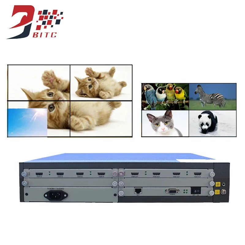 

SZBITC Video Wall Controller 4x4 Multiple Splicing Processor HDMI Matrix 4 in 4 out Seamless Switching PIP For TV LCD Displayer