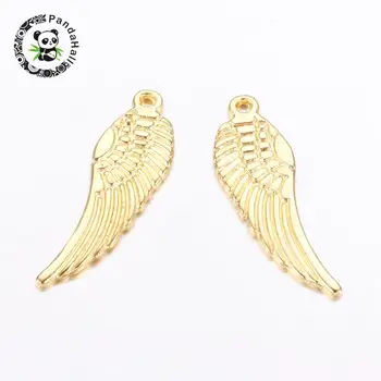 

600pcs Tibetan Style Alloy Wing Pendants Charms Jewelry DIY Findings Golden color Lead Free & Cadmium Free 30x9x1.5mm