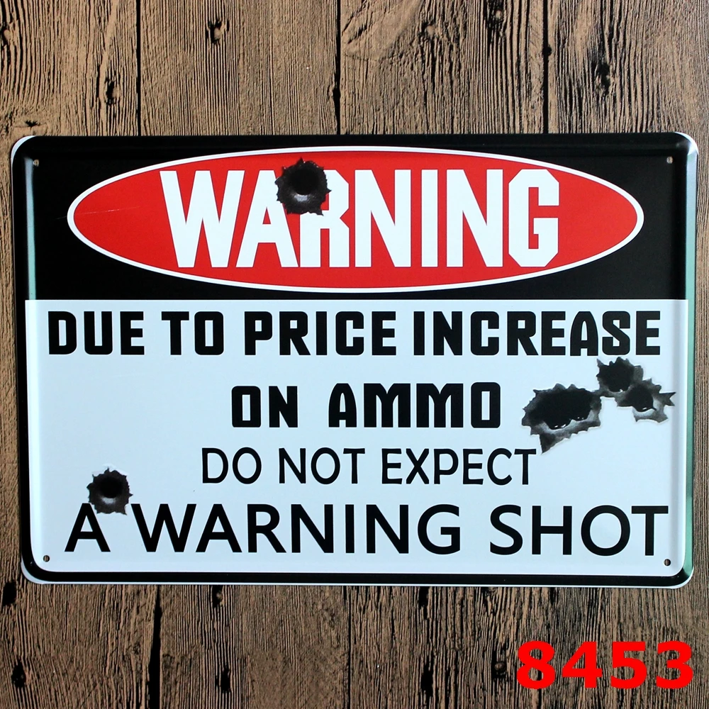 War Warning sign Metal Plates Vintage Metal tin sign Wall art crafts