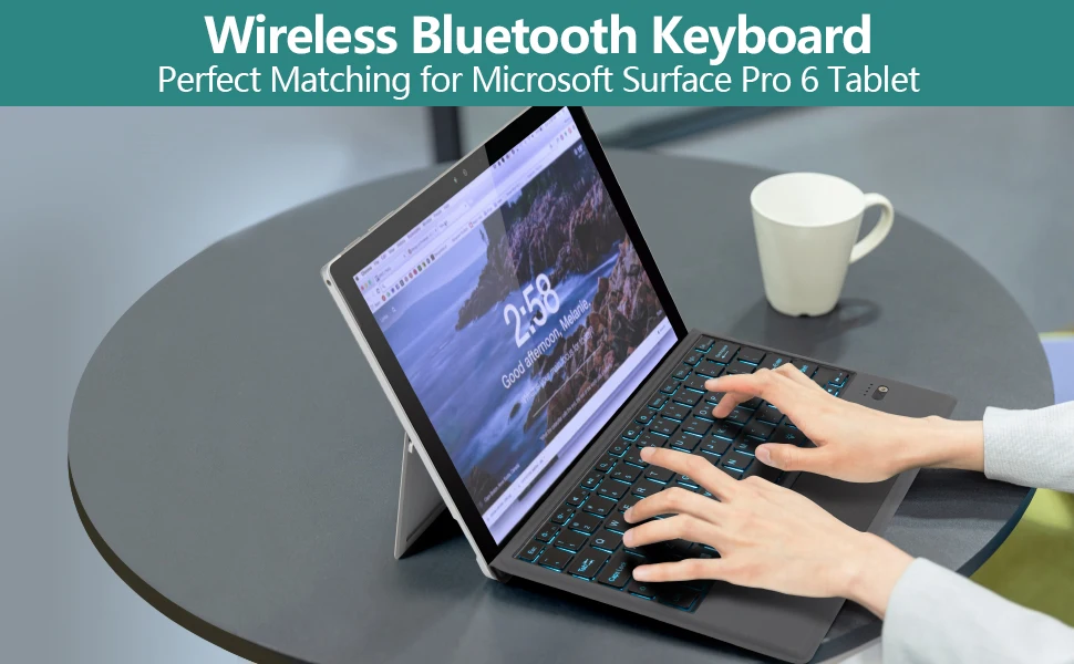 Беспроводная bluetooth-клавиатура с подсветкой для microsoft Surface Pro 6 Pro 5 Pro 4 Pro 3, Bluetooth клавиатура для планшета