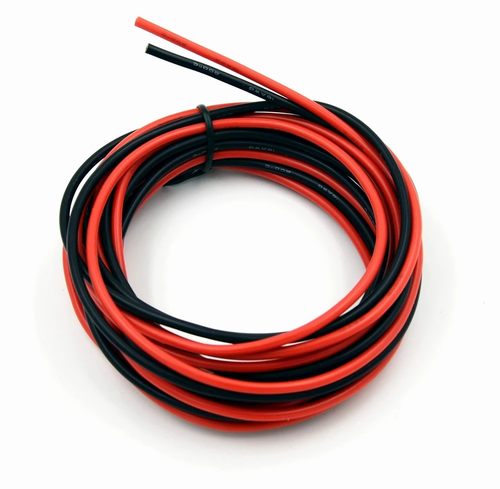 16AWG силиконовый провод красный черный соединительный кабель высокая термостойкость многожильный луженый медный провод