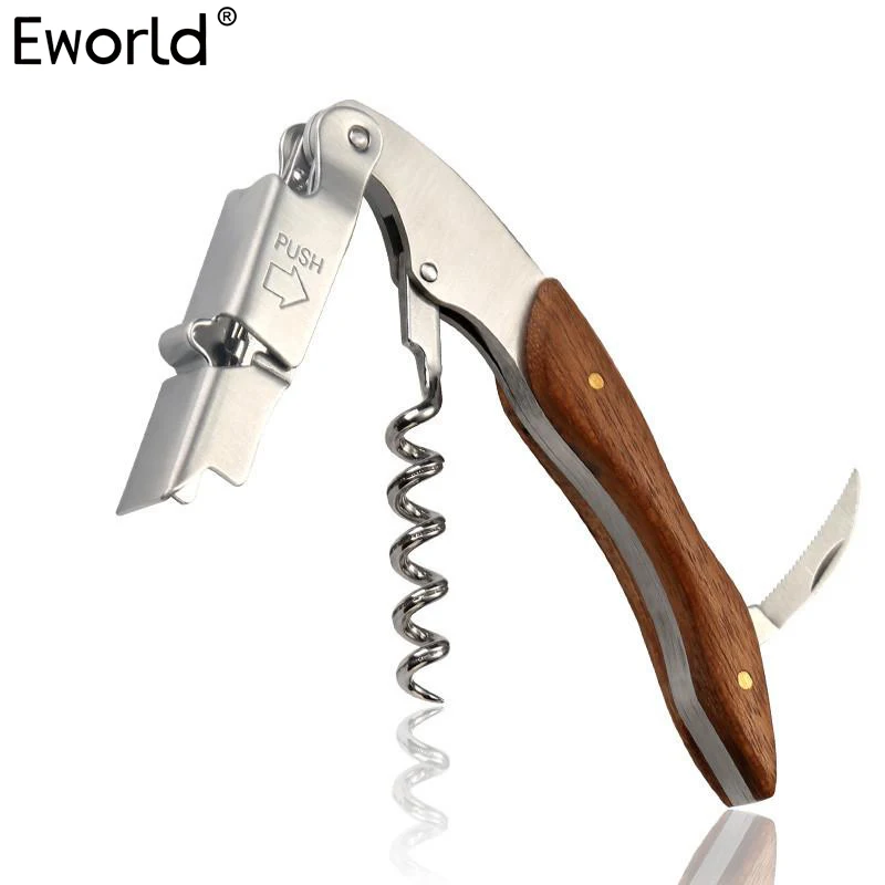 Eworld High Quality Wood Handle Professional Wine Opener Multifunction