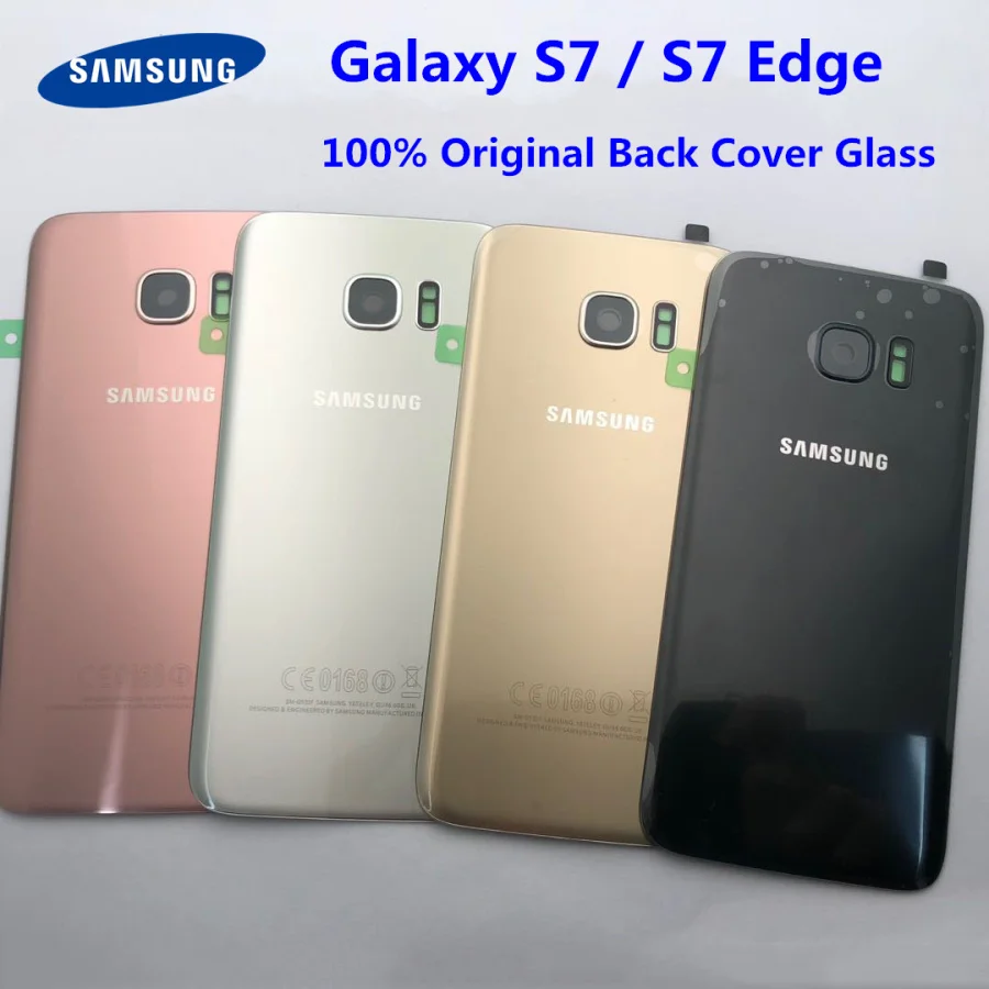 

S7 Original Rear Cover Glass For Samsung Galaxy S7 G930 G930F S7 Edge G935F G935 Battery Back Cover Door Housing Replacement