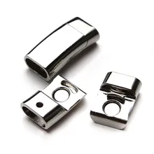 LOULEUR 5 teile/los Rhodium Überzogene Starke Magnetische Verschluss Rechteck für Flache Leder Schnur Armband Schmuck DIY Erkenntnisse