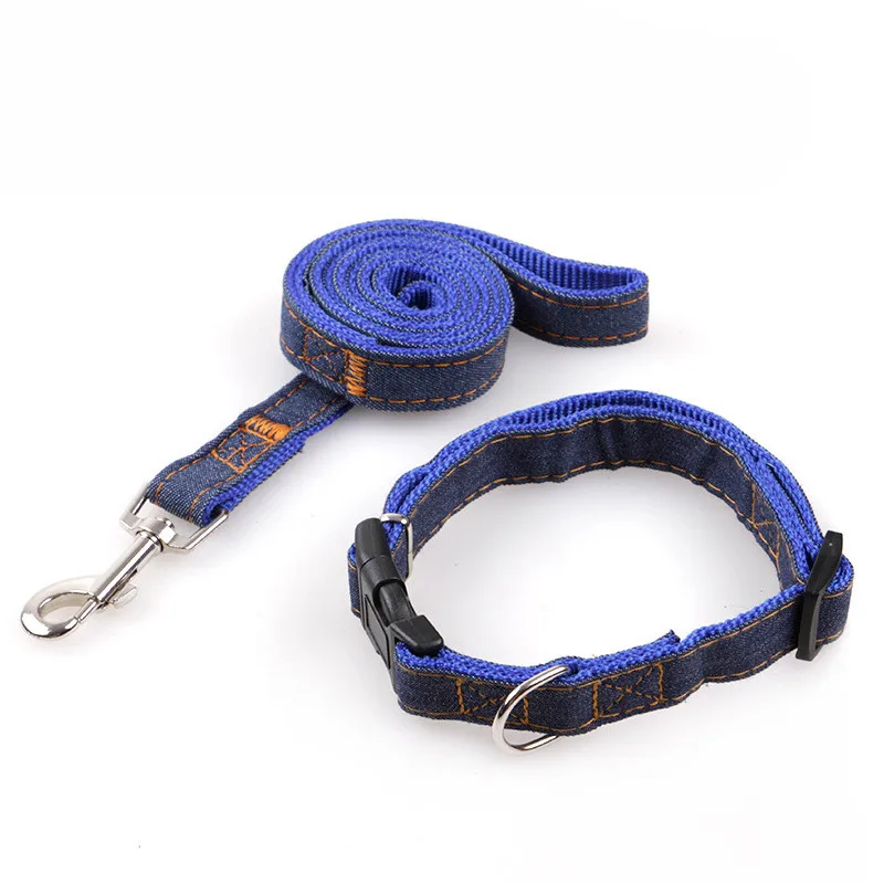 Adjustable No-Pull Denim Dog Harnesses Leash Collar for Greater Control Safety Dog Training Walking Running Rescue Harness 4