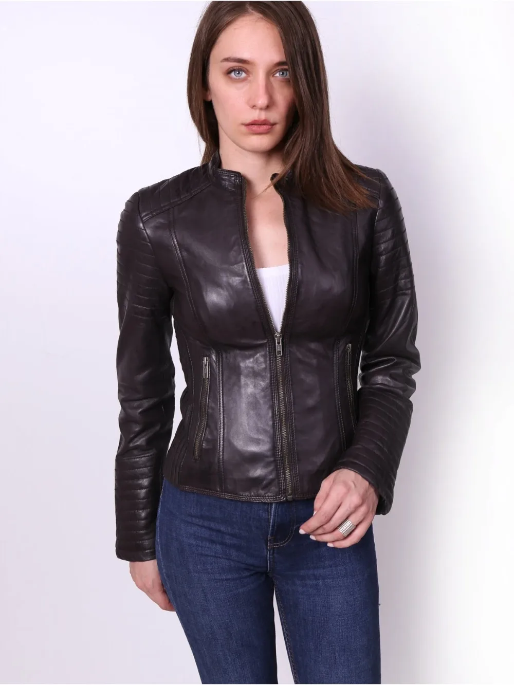 VAINAS High quality Women leather jacket for women Real leather jacket ...