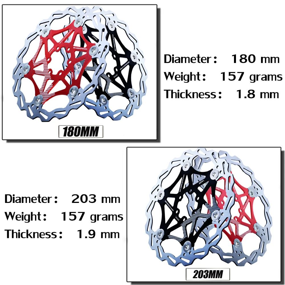 VXM велосипедный тормоз 160 мм/180 мм/203 мм Дисковый Тормоз MTB DH дисковые роторы гидрические тормозные колодки поплавок многоцветный ТОРМОЗНЫЕ КОЛОДКИ ЗАПЧАСТИ для велосипеда