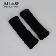 Вязаные перчатки 30 см, женские перчатки из меха норки, женские теплые длинные перчатки из натурального меха, зимние толстые однотонные перчатки без пальцев