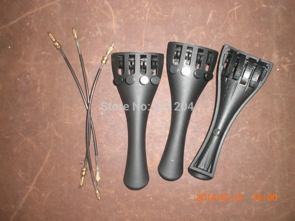 

3 PCs Carbon Fiber Violin Tail piece 4/4 with 3 PCs Tail guts