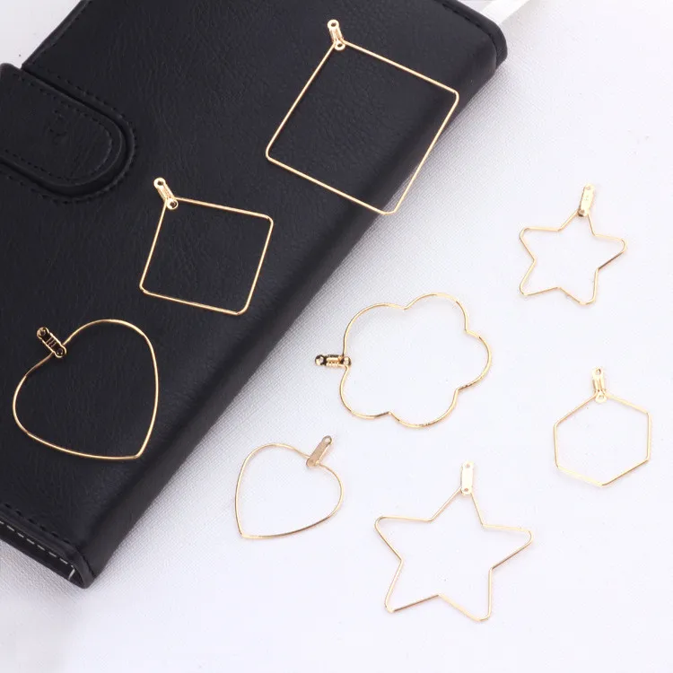 

SEA MEW 30 PCS Fashion Metal Copper Geometric Circle Pendant Connectors Gold Charms DIY Earrings Jewelry Accessories