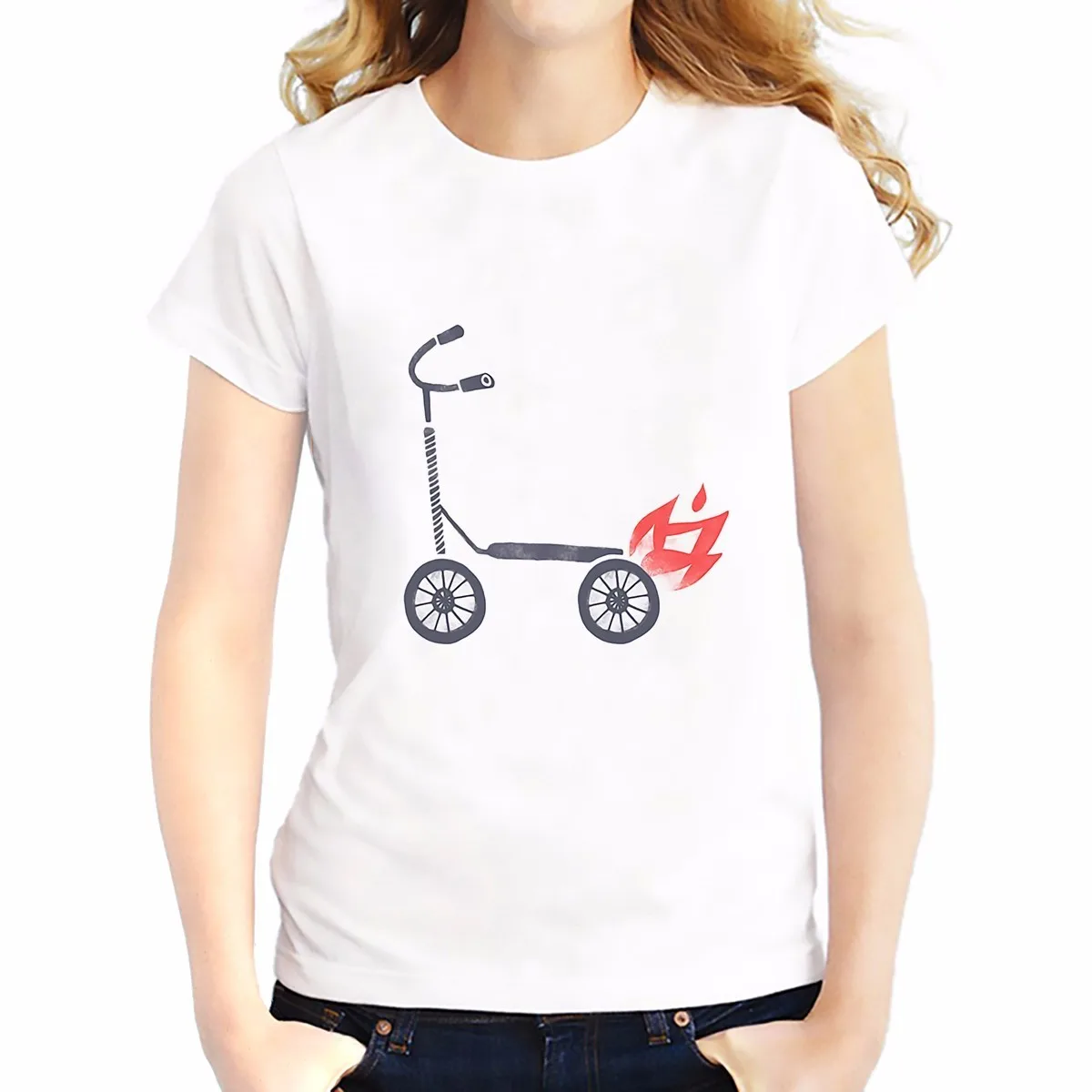 Scooter funny t shirt Women tops tees soft comfort tshirt Short Sleeve