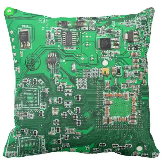 

Cool Compueter Geek Circuit Board Throw Pillow Case Funny Circuit Cushion Cover Novelty Gifts Cool Car Seat Decor Two Sides 18"