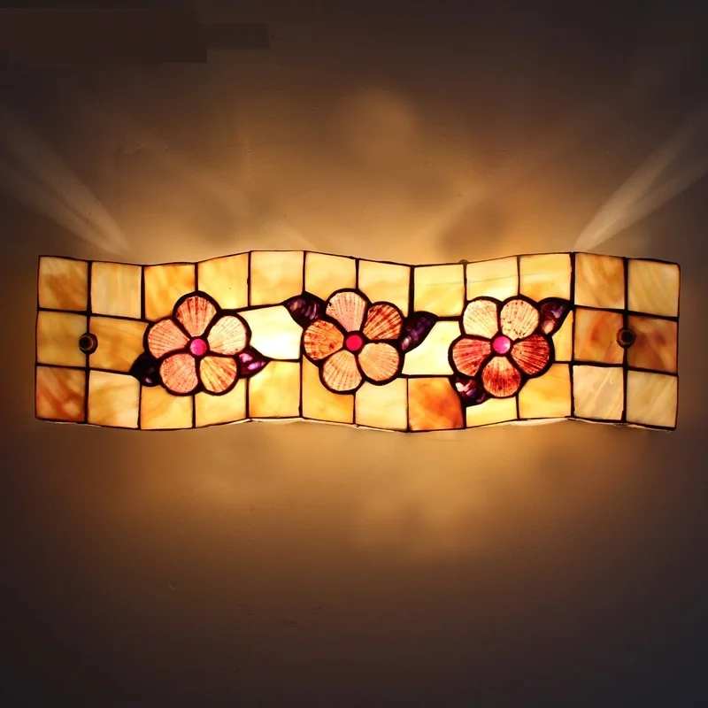 

Mediterranean shell wall light bathroom mirror headlights European aisle toilet creative wall lamp ZA1121129