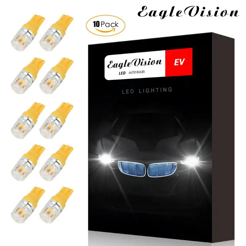 

10pcs DC12V T10 Car Width Lamps Yellow Lighting Side Interior Lights Decoding Light