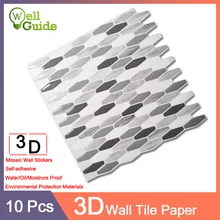 10pcs Wall paper 3D Black Grey Marble Brick Self-Adhesive Wall Stickers Waterproof DIY Kitchen Bathroom Home Wall Decal Sticker 10pcs Wall paper 3D Black Grey Marble Brick Self-Adhesive Wall Stickers Waterproof DIY Kitchen Bathroom Home Wall Decal Sticker