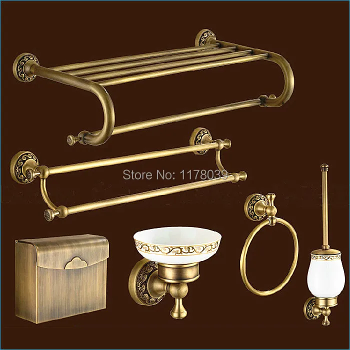 Buy Carved Europe style bronze bathroom hardware,antique brass bathroom