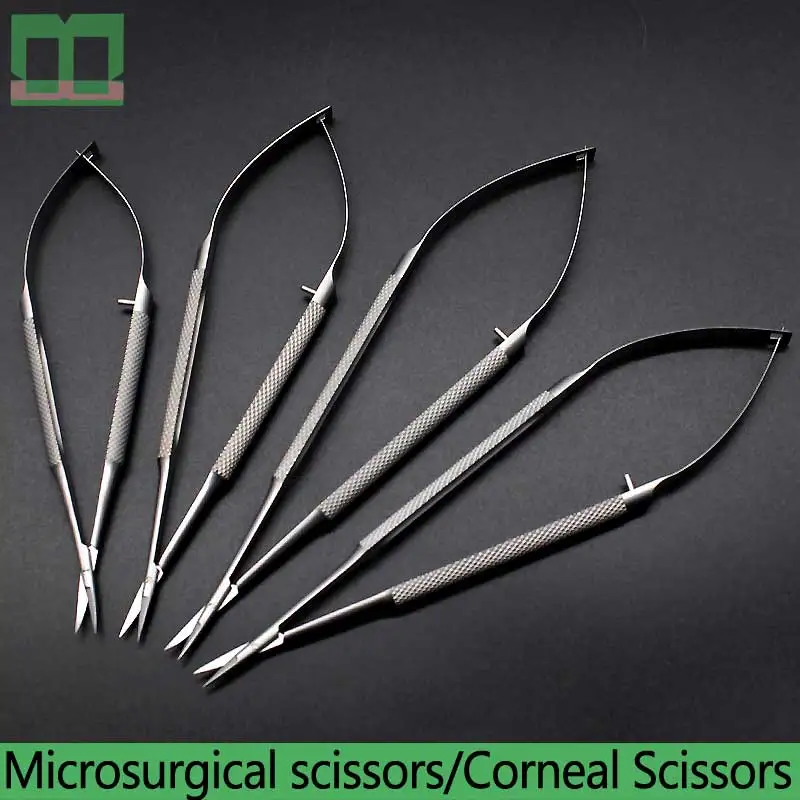 

Microsurgical scissors stainless steel bend angle Surgical instrument double eyelid tool Corneal Scissors