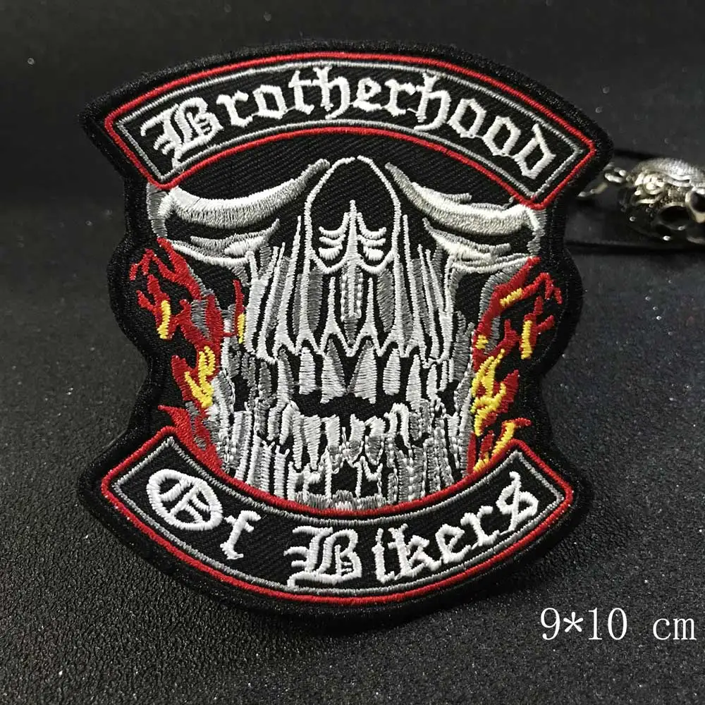 Brother Hoods of Bikers нашивка с черепом Байкерская на заказ вышитая для ткани|iron on|patch