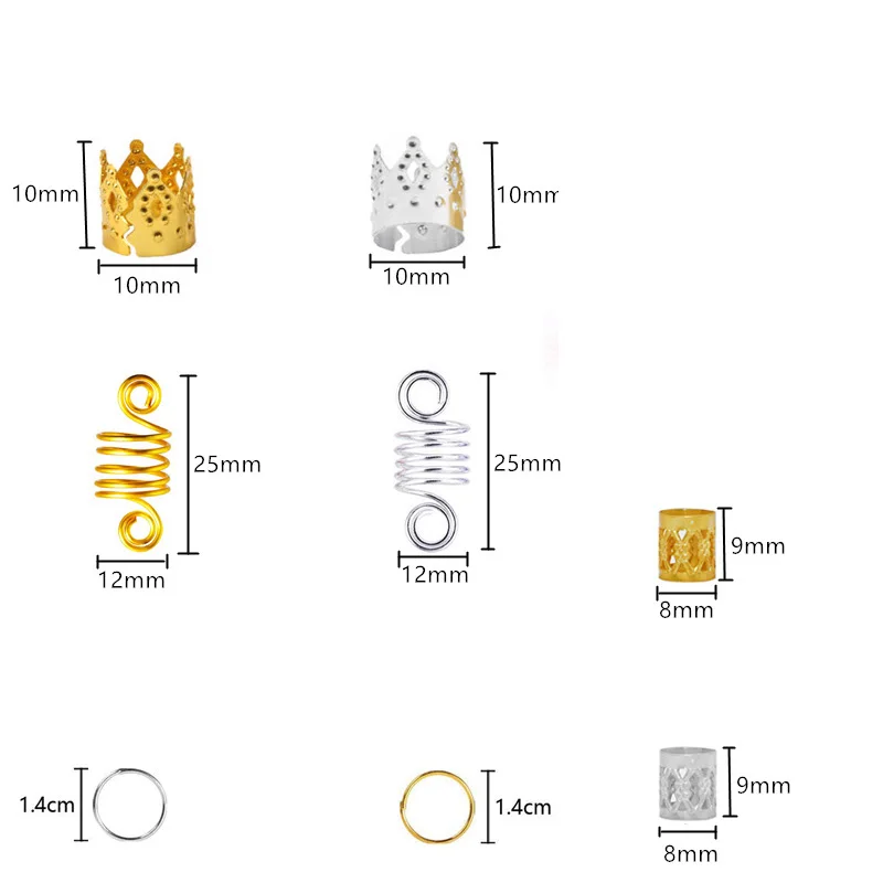 160 шт Популярные серебристые бусины для волос для черных женщин микро волосы кольцо плетеные украшения спиральный металл микрозвено трубки талисманы