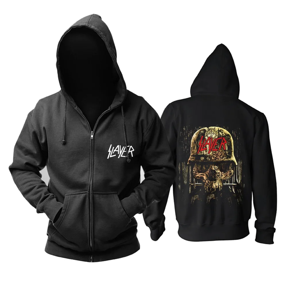 26 дизайнов Slayer, хлопковые мягкие толстовки в стиле рок, куртка в виде ракушки, толстовка на молнии в стиле панк с тяжелым металлом, флисовая верхняя одежда sudadera Skull - Цвет: 21