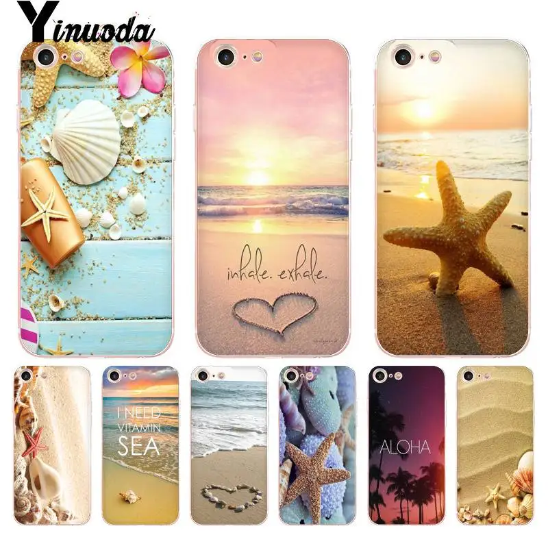 

Yinuoda For iphone 7 6 X Case Summer Beach Hawaii Aloha Sea Ocean Coque Shell Phone Case for iPhone 8 7 6 6S Plus X 5 5S XS XR