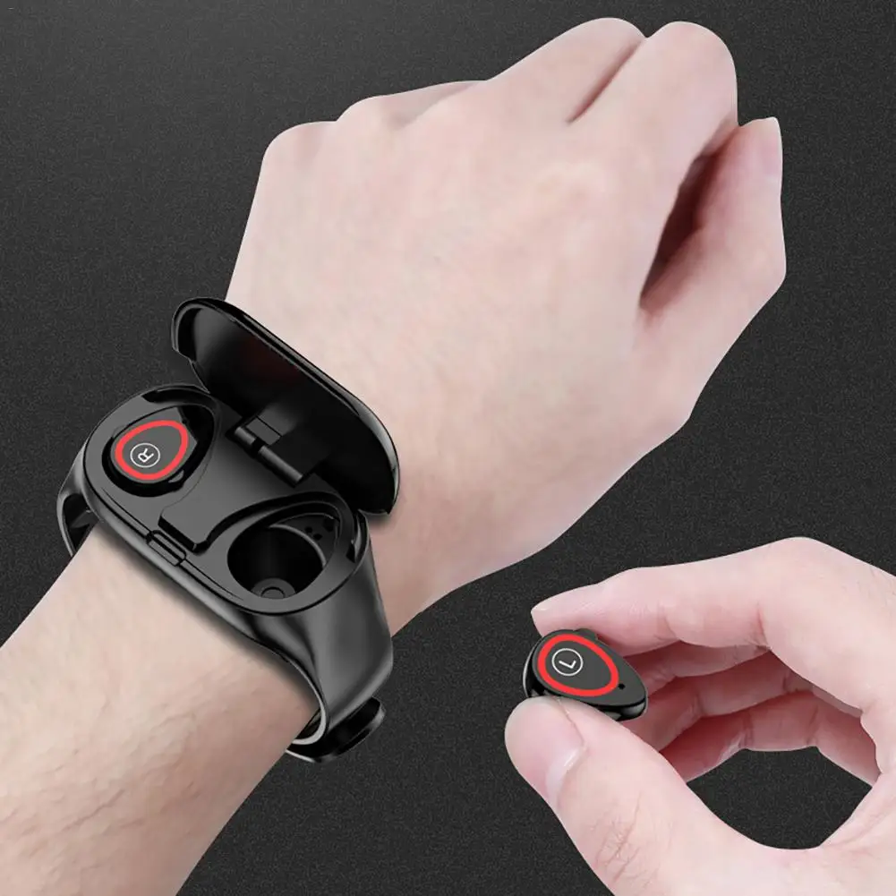 M1 беспроводные наушники-вкладыши Bluetooth 5,0, смарт-браслет, спортивные Смарт-часы, кровяное давление, пульсометр для IPhone Androi
