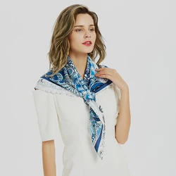 Luxury Kerchief Silk Hair Scarf For Women Fashion Printed Hijab Scarfs Female 90*90cm Square Shawls Neck Scarves For Ladies 2019 Luxury Kerchief Silk Hair Scarf For Women Fashion Printed Hijab Scarfs Female 90*90cm Square Shawls Neck Scarves For Ladies 2019
