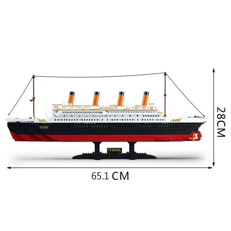 Romantic City Titanic Rms Ship 3D Blocks Educational Model Building Toys Hobbies For Children Compatible With Legoing