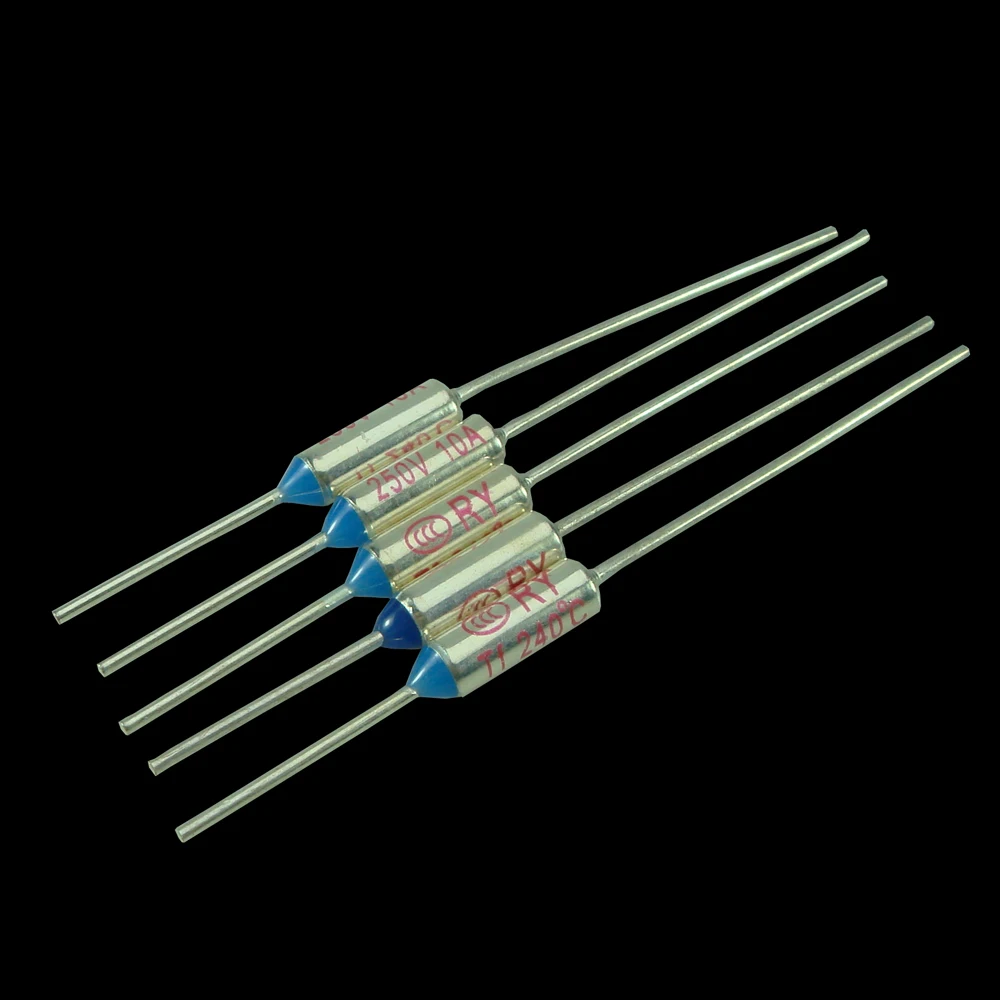 10Pcs SF240E Thermal Fuse 10A 250V RY 240C Thermal Cutoffs Tf240C
