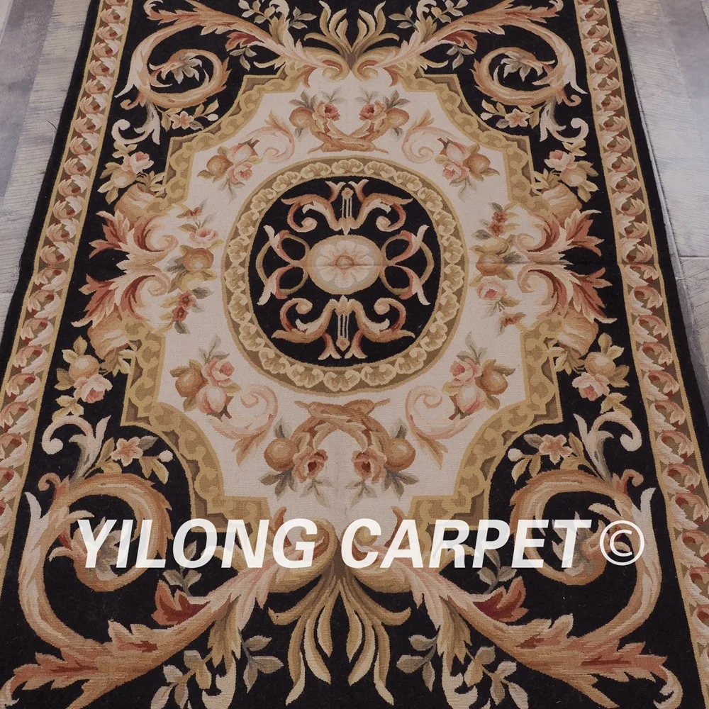 Yilong 4'x6' cusomized синий ручной работы французский китайские ковры aubusson(W38C4x6
