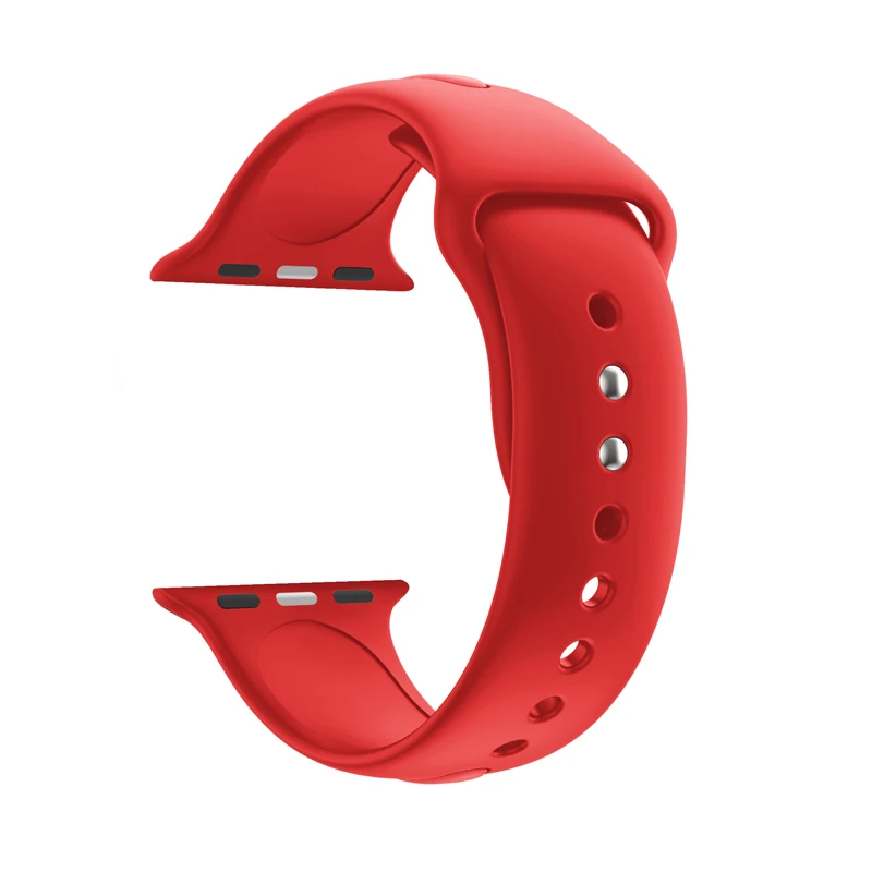 red Ремешок для часов apple Watch band apple watch 5 4 band 44 мм iwatch band 42 мм correa 38 мм 40 мм силиконовый ремешок для часов pulseira 3 - Цвет ремешка: red