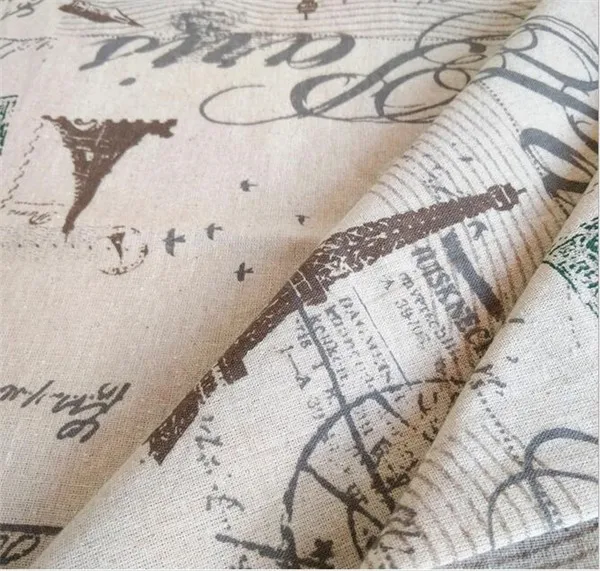 Ткань с принтом Парижской Эйфелевой башни 150 см X 50 см|tablecloth fabric|fabric cotton linenfabric |