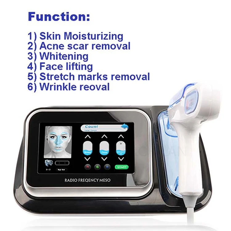 

2019 Portable Newest RF Meso Gun Facial Skin Care Machine With LED Light Therapy Mesotherapy Gun Portable Faci