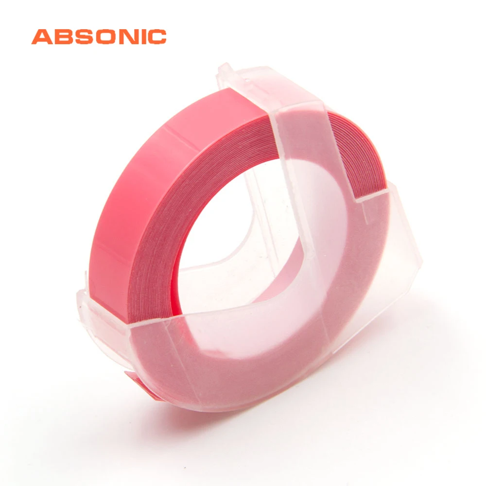 Absoonic 1 шт. 9 мм * 3 м белый розовый совместимый с DYMO пластик 3D тиснение Xpress этикетка