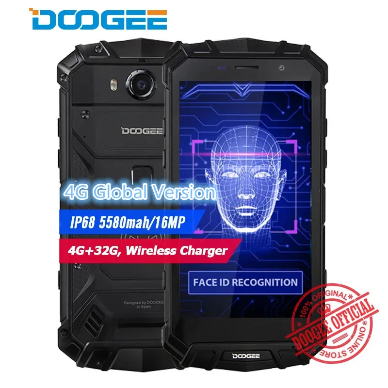 DOOGEE S60 lite IP68 водонепроницаемый мобильный телефон 5580 мАч 5," FHD 4 Гб+ 32 ГБ MT6750T Восьмиядерный 16MP Беспроводное зарядное устройство Android смартфон