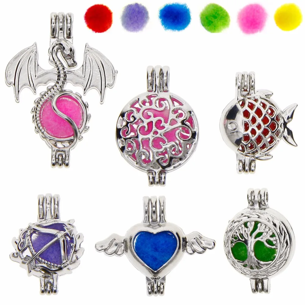 1pc Akoya Oyster Bead Pearl Cage Pendant Open Diffuser Perfume Locket For DIY Necklace Love Wish Jewelry #250473 | Украшения и