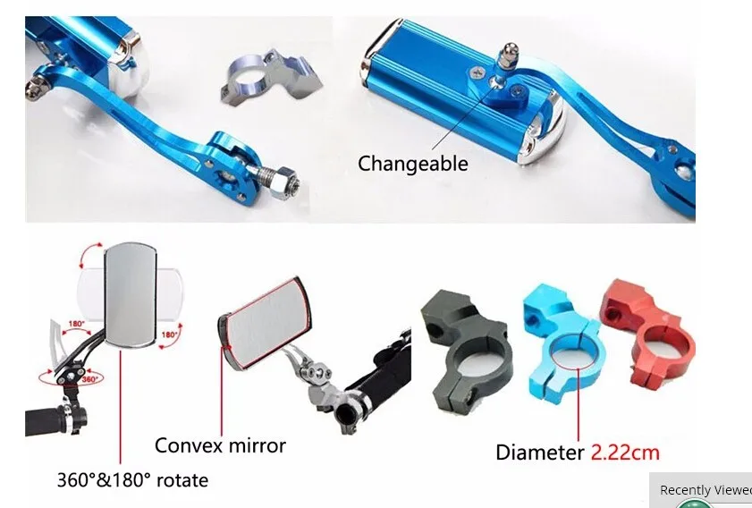 Для велосипеда мопеда задний вид зеркало классическое Велосипедное прямоугольное зеркало отражатель руль и зеркало Eearview части велосипеда 2 шт