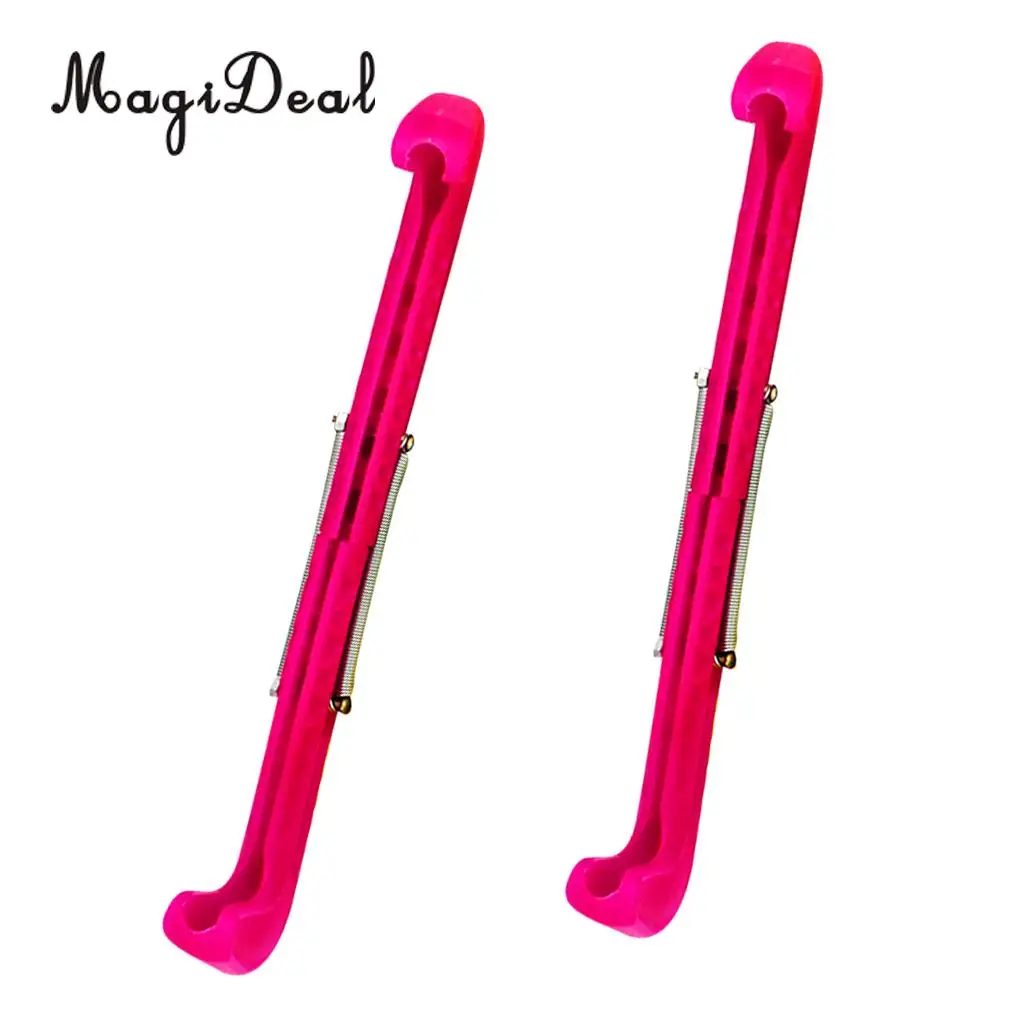 MagiDael 2Pairs Plastic Ice Hockey Figure Skate Walking Blade Guard Adjustable Cover 