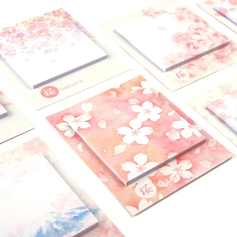 1 шт. Kawaii вишня, Сакура красивые цветы самоклеющиеся N раз блокноты для записей Sticky закладка для заметок школьные канцелярские