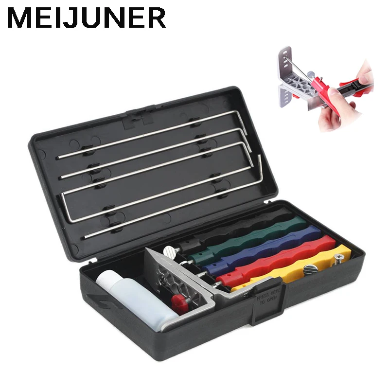 

Meijuner Knife Sharpener Iron Sharpener Knife Angle Guide Kitchen Knife Lansky Sharpener Kit Full Metal Kitchen Tool MJ303