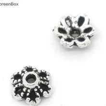 Doreen Box Lovely 300 Серебряный тон бусина крышки 6x2,8 мм фурнитура(B07945