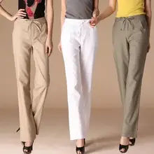 New summer-autumn women’s casual trousers Ladies slim loose linen pant Plus size S-4XL