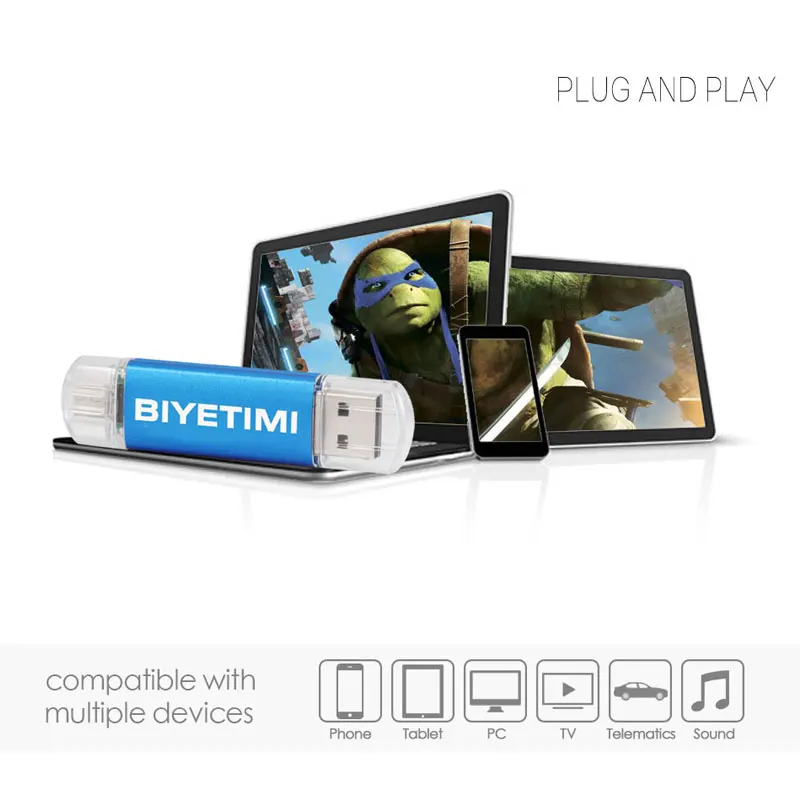 USB флеш-накопитель Biyetimi, двойное использование, Android OTG, флеш-накопитель, 4 ГБ, 8 ГБ, 16 ГБ, 32 ГБ, 64 ГБ, USB 2,0, микро-флеш-накопитель, USB флешка для Android