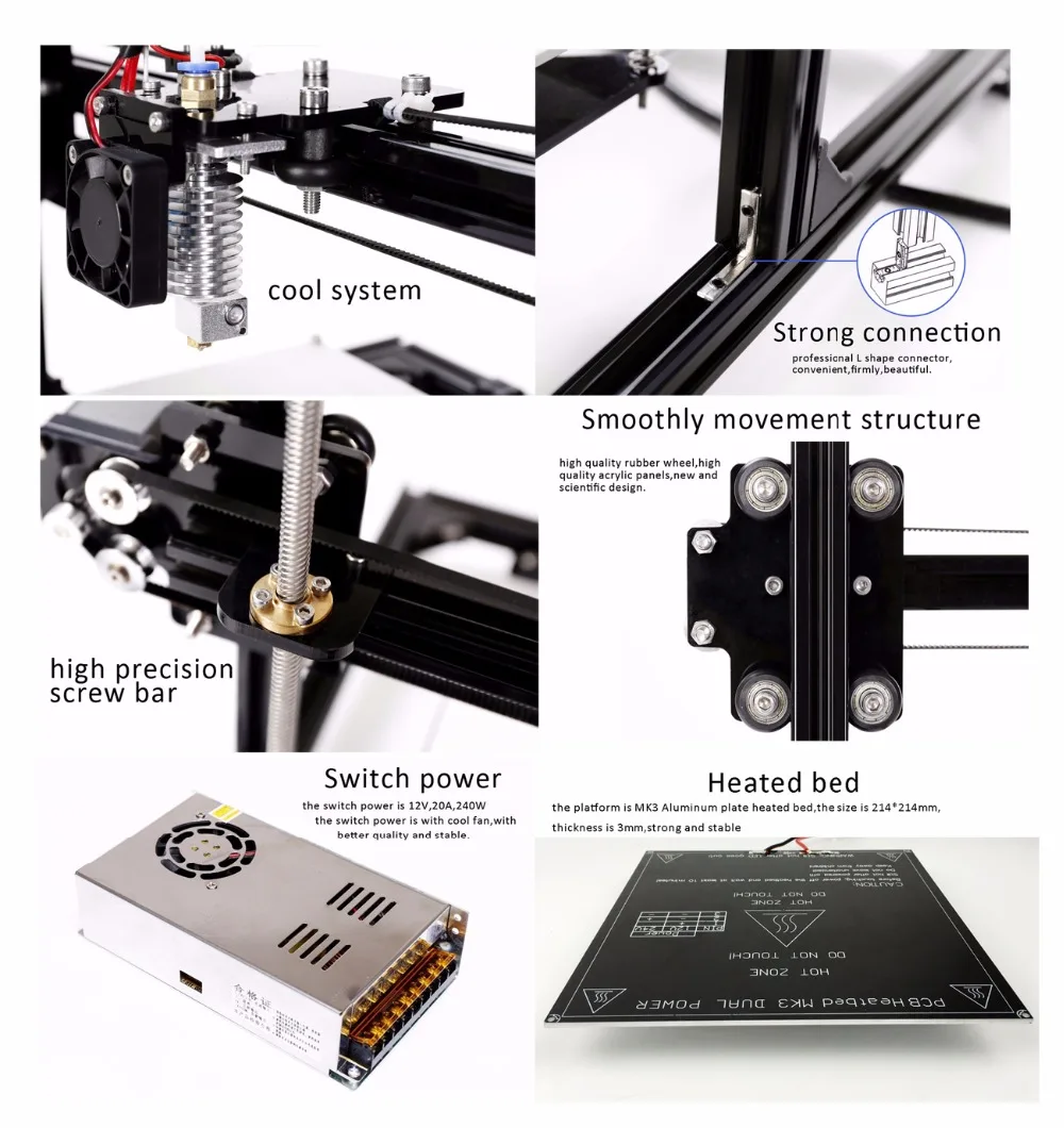 DIY Набор Flsun I3 3d принтер DIY Набор Размер печати 200*200*220 мм полностью Металлическая Рамка двойной Z моторы Подогрев кровати 3d принтер