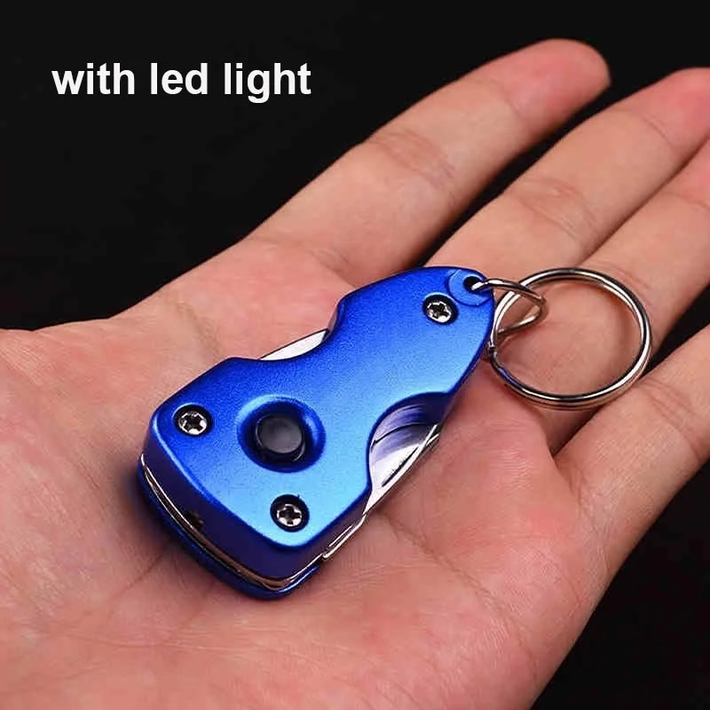 

Pocket 7 In 1 Portable Multi Function Folding Knife Pocket Tools Plier Keychain Knife Screwdriver with Led Light Outdoor Tools